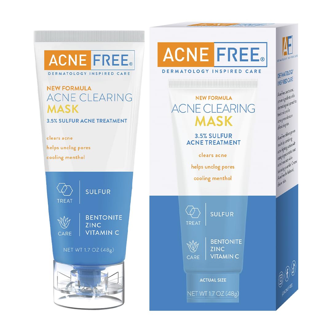 AcneFree Acne Clearing Mask, 3.5% Sulfur Acne Treatment 48g