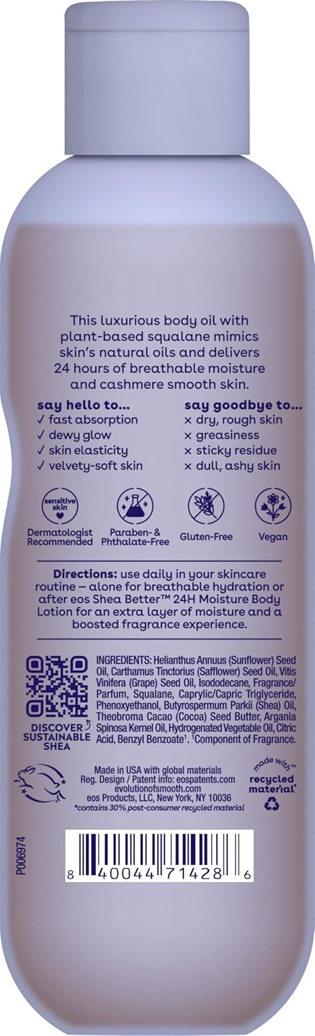 eos Cashmere Skin Collection Shave Oil, Vanilla Cashmere 177ml