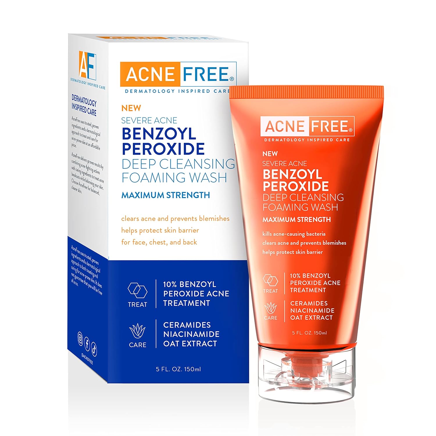 ACNE FREE, Severe Acne, Deep Cleansing Foaming Wash, Maximum Strength 150 ml)