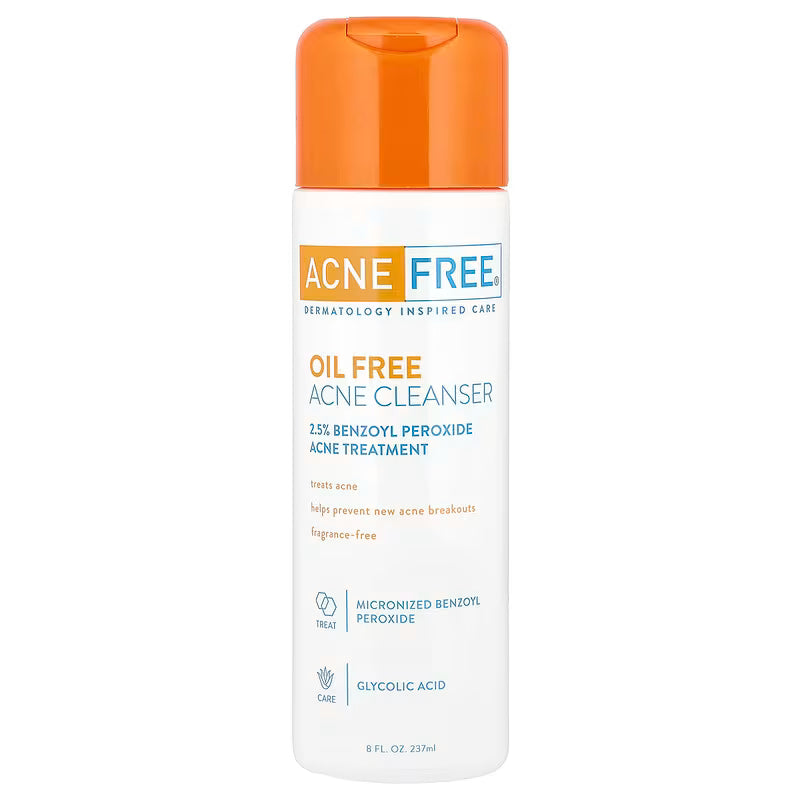 ACNE FREE, Oil Free Acne Cleanser, Acne Treatment, Fragrance-Free (237 ml)