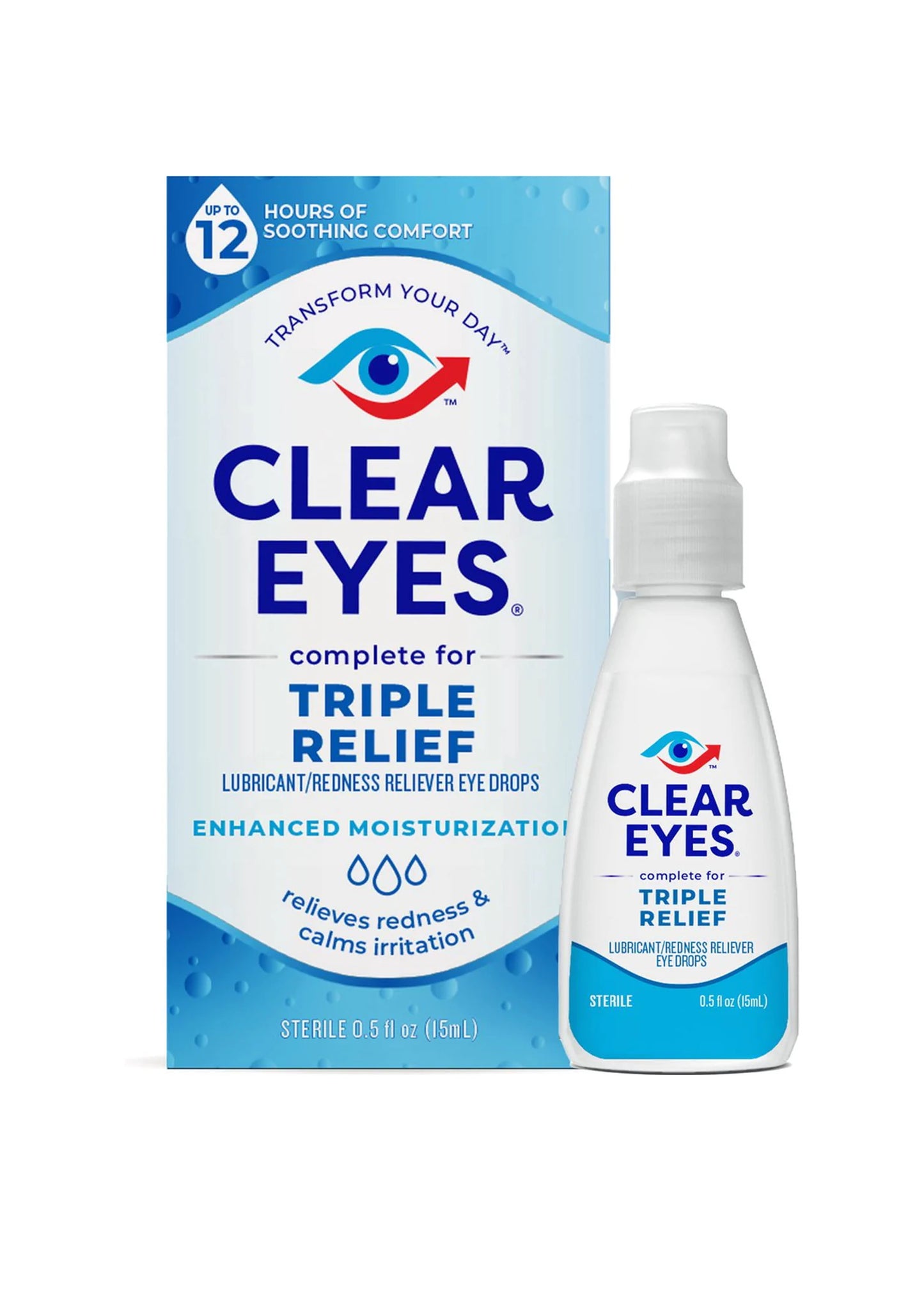 Clear Eyes - Redness Reliever Eye Drops - Verlichting voor Droge, Rode en Geïrriteerde Ogen- 15 ml