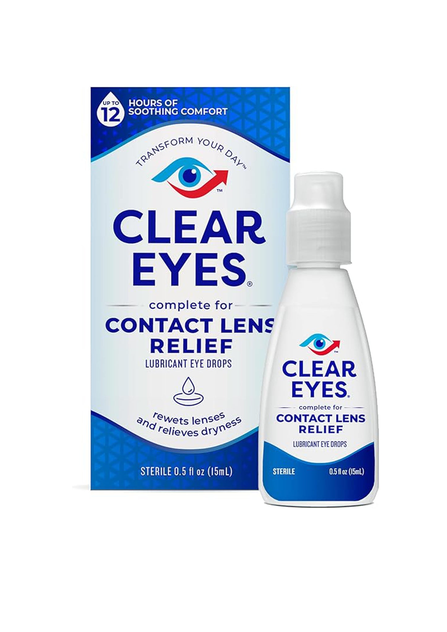 Clear Eyes Contact Lens Relief Eye Drops - Contactlens oogdruppels 15ml