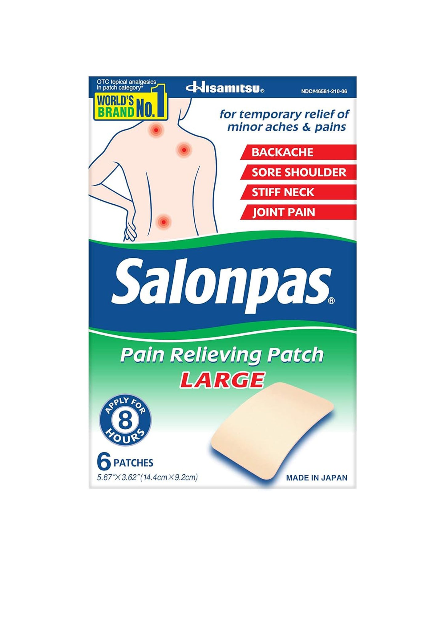 Salonpas - Pain Relieving Patch - 8-Hour Pain Relief - Warmtepleisters - 20 Patches