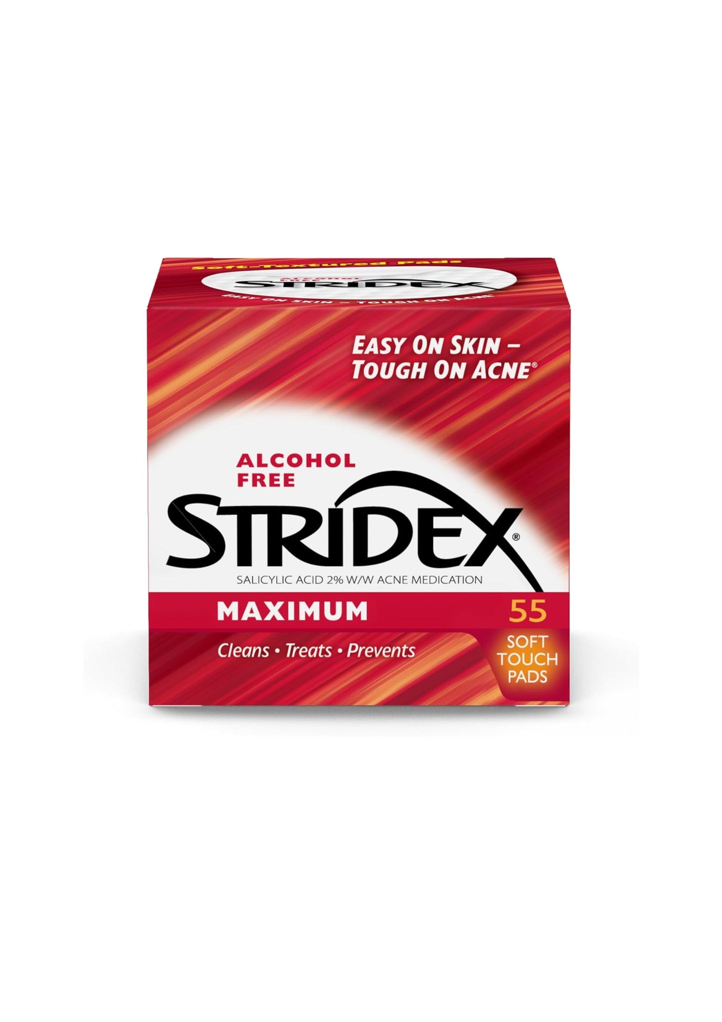 Stridex, Single-Step Acne Control, Maximum, Alcohol vrij , 55 Soft Touch Pads