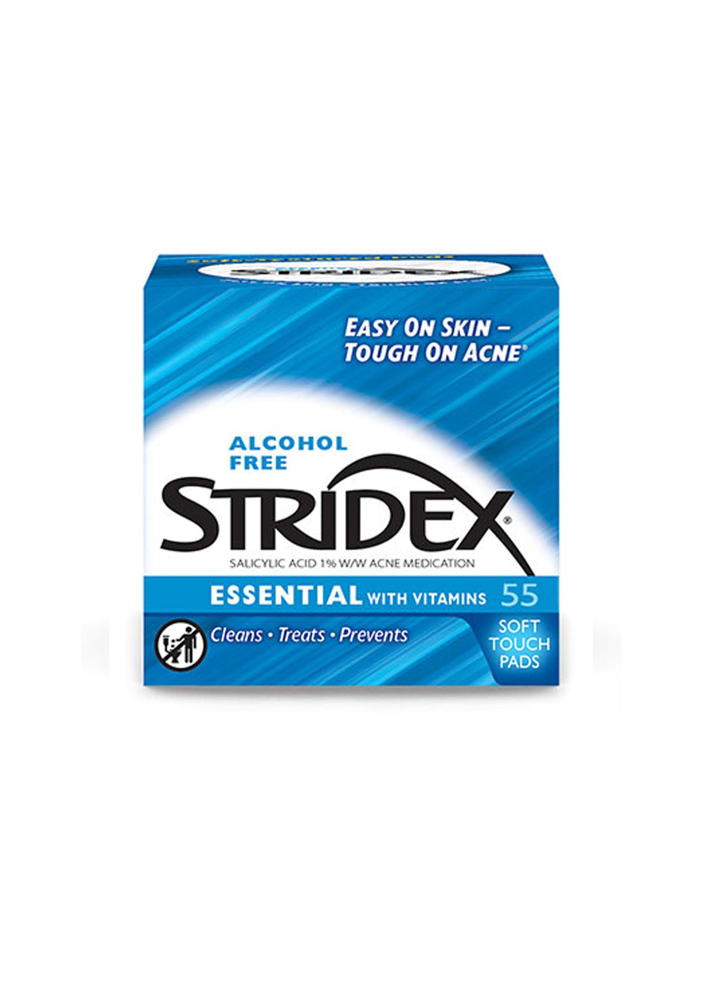 Stridex - Acnecontrole in één stap - Alcoholvrij - 55 Soft Touch-pads - Acne - Vitamine C - Gezonde huid - salicylic acid