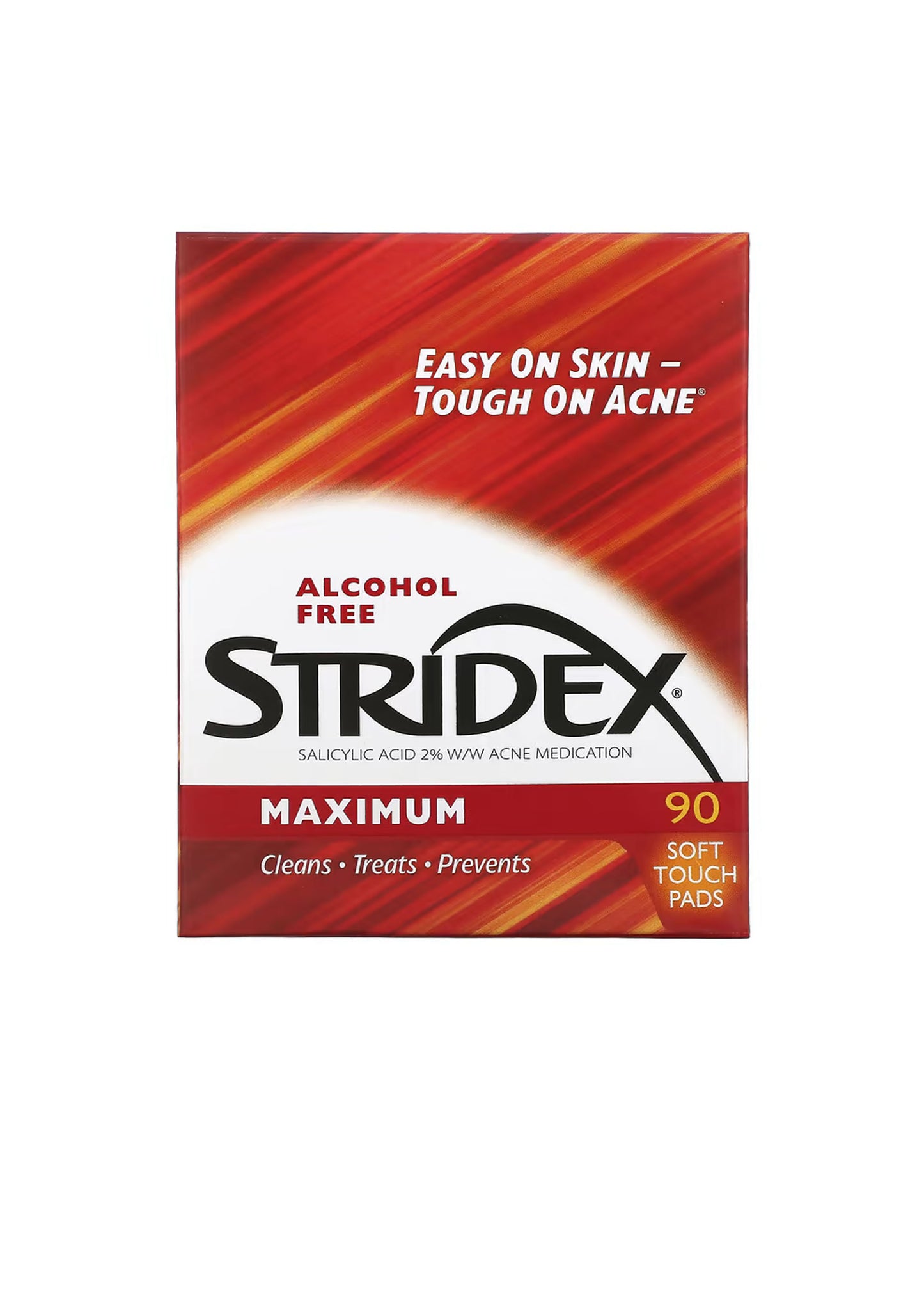 Stridex - Acnecontrole in één stap, Maximaal, Alcoholvrij Touch-pads - 99 pads