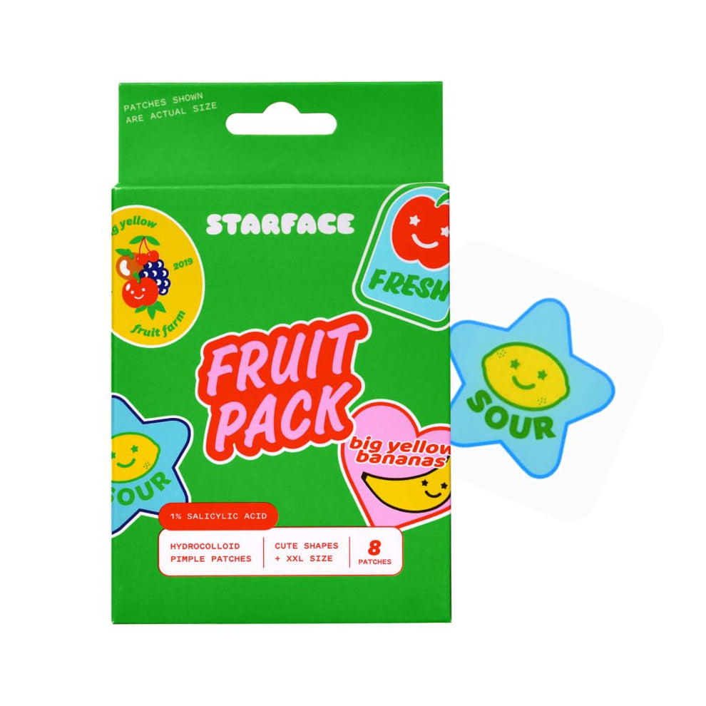 Starface - Fruit Pack Hydrocolloid Pimple Patches With 1% Salicylic Acid - XXL Size for Deeper Spots on Face and Body - Fruit Sticker Shape - 8 stuks