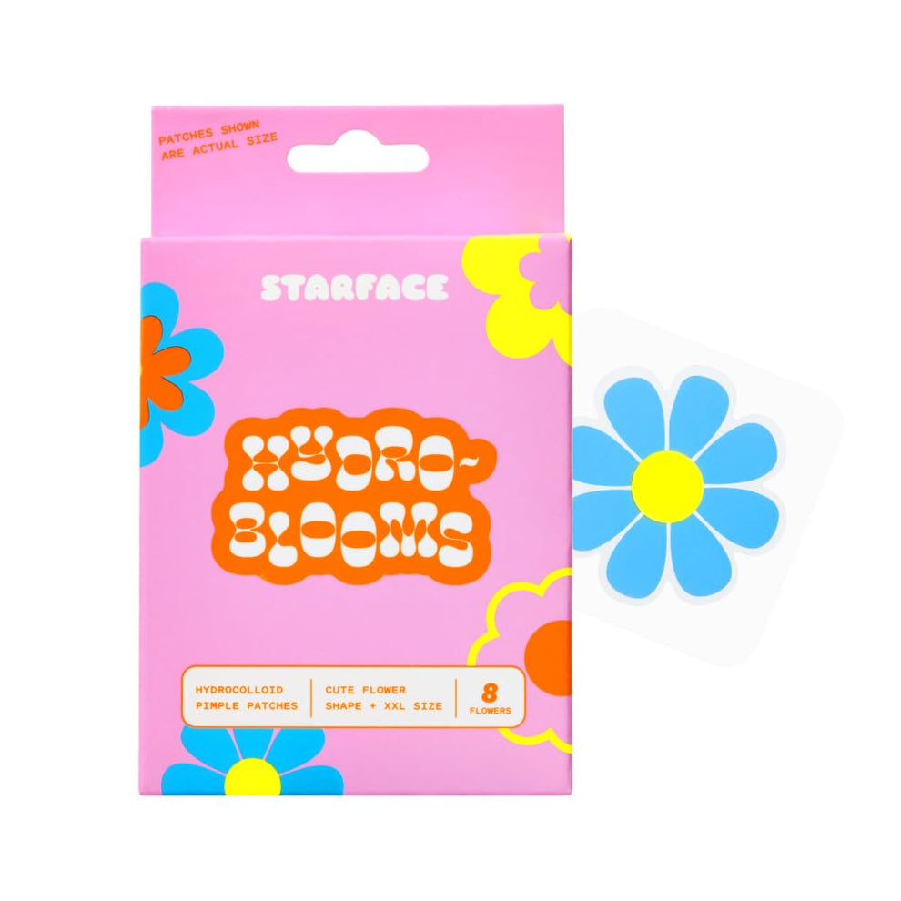 Starface Hydro-Blooms, 100% Hydrocolloid Pimple Patches - XXL Size for Bigger Spots on Face and Body - Fun Flower Shapes - 8 Stuks