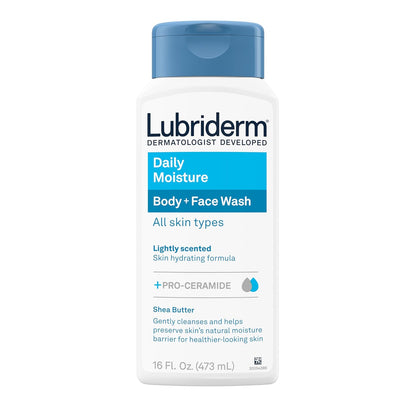 Lubriderm Daily Moisture Body + Face Wash - Hydraterende Gezichtsreiniger Shea Butter - 473ml