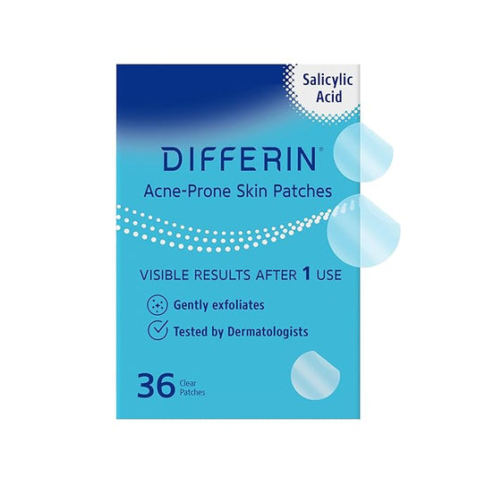 Differin acne Skin Patches for Early-Stage - salicylzuur en centella, snelle drievoudige actie-powerpatch voor dag en nacht - 36 stuks