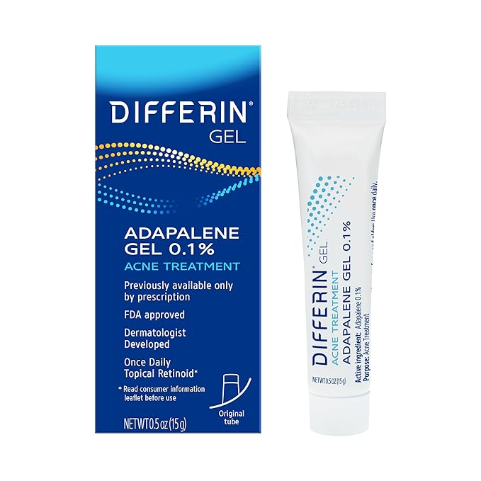 Differin Acne Treatment Gel - Retinoïdebehandeling voor het gezicht met 0,1% adapaleen - 15g