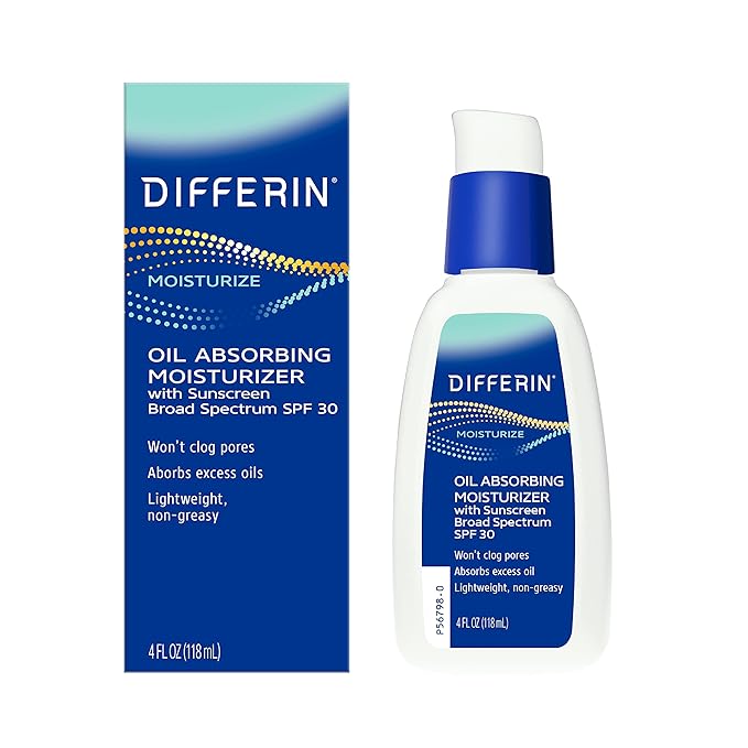 Differin Oil Absorbing Moisturizer met SPF 30, - Zonnebrandcrème voor gezicht - 118ml