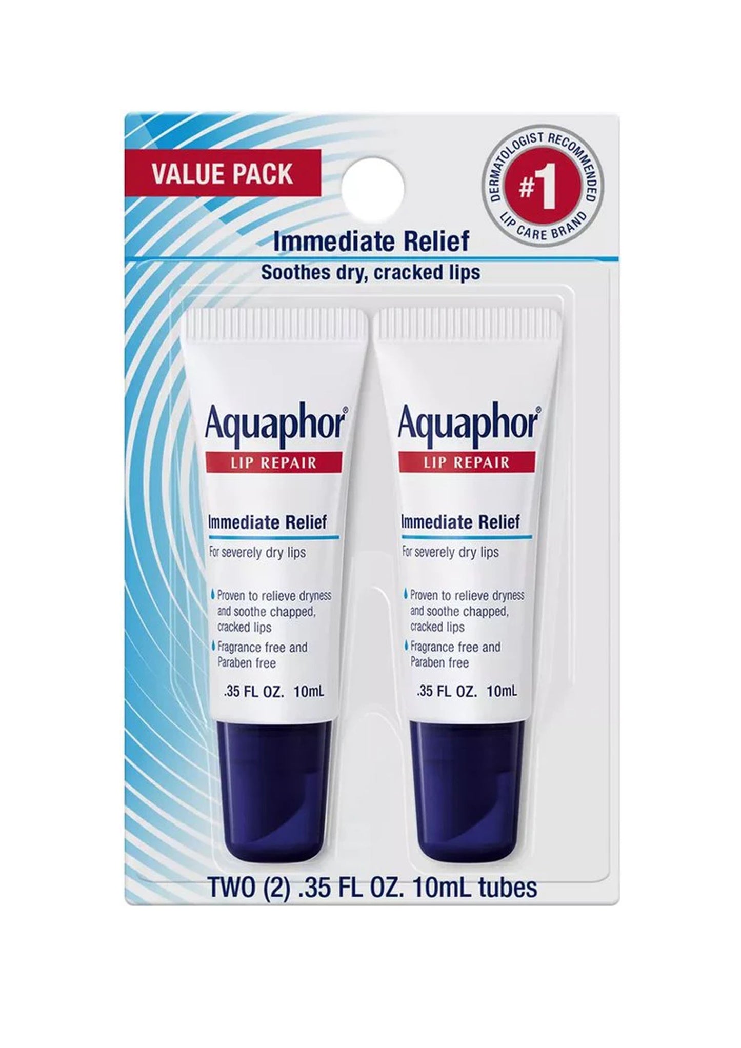 Aquaphor Immediate Relief Lip Repair Balm - 2 stuks