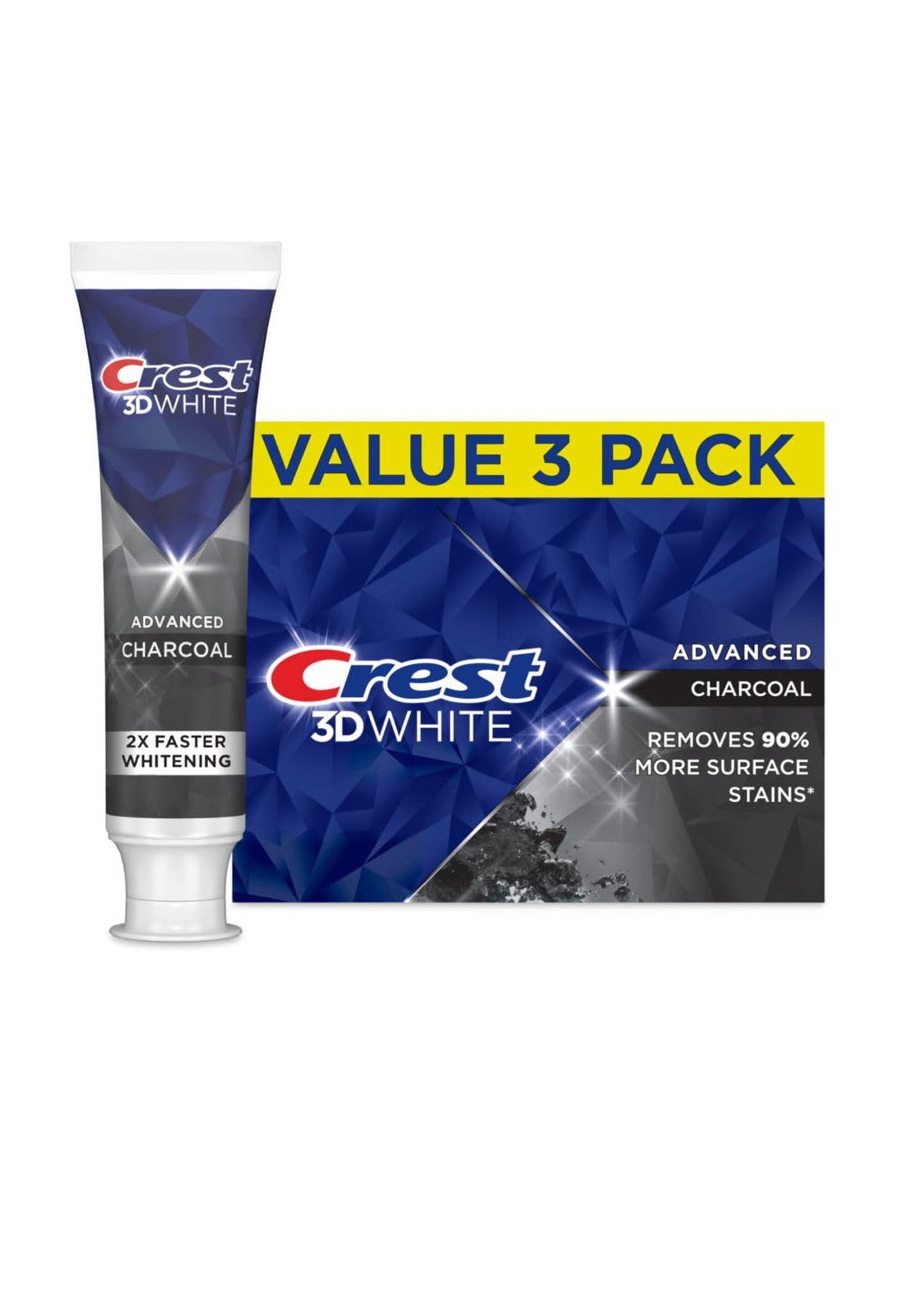 Crest 3D White Advanced Charcoal Teeth Whitening Toothpaste - 3 stuks