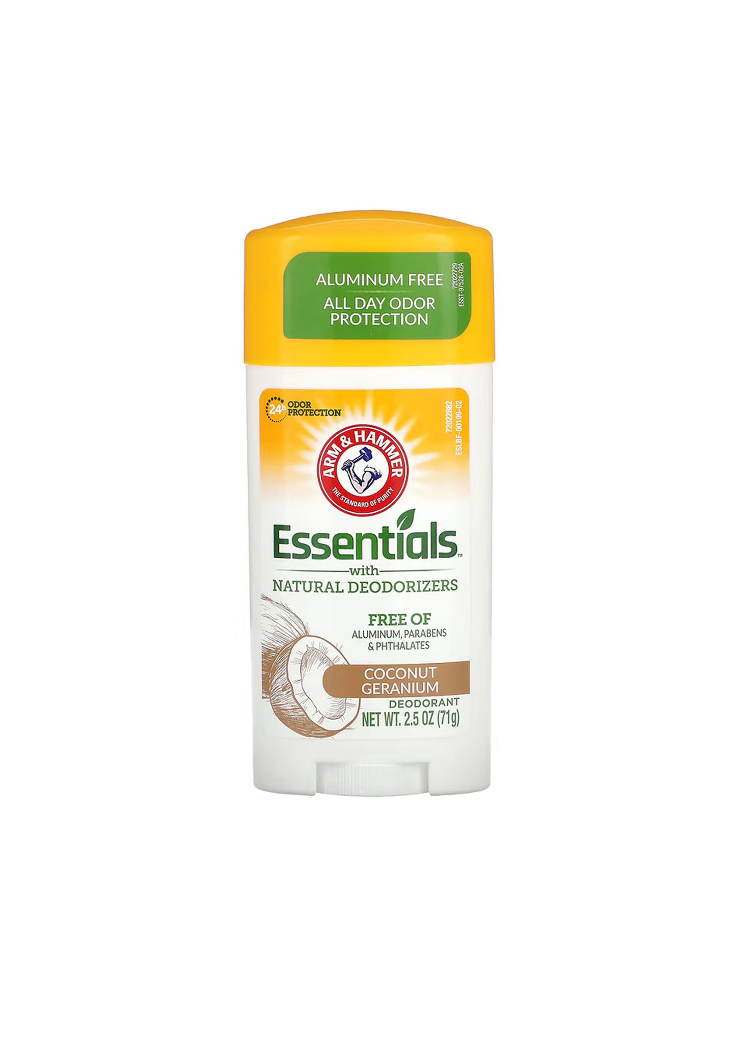 Arm & Hammer, Essentials met natuurlijke deodoranten - kokosgeranium, 2,5 oz (71 g)