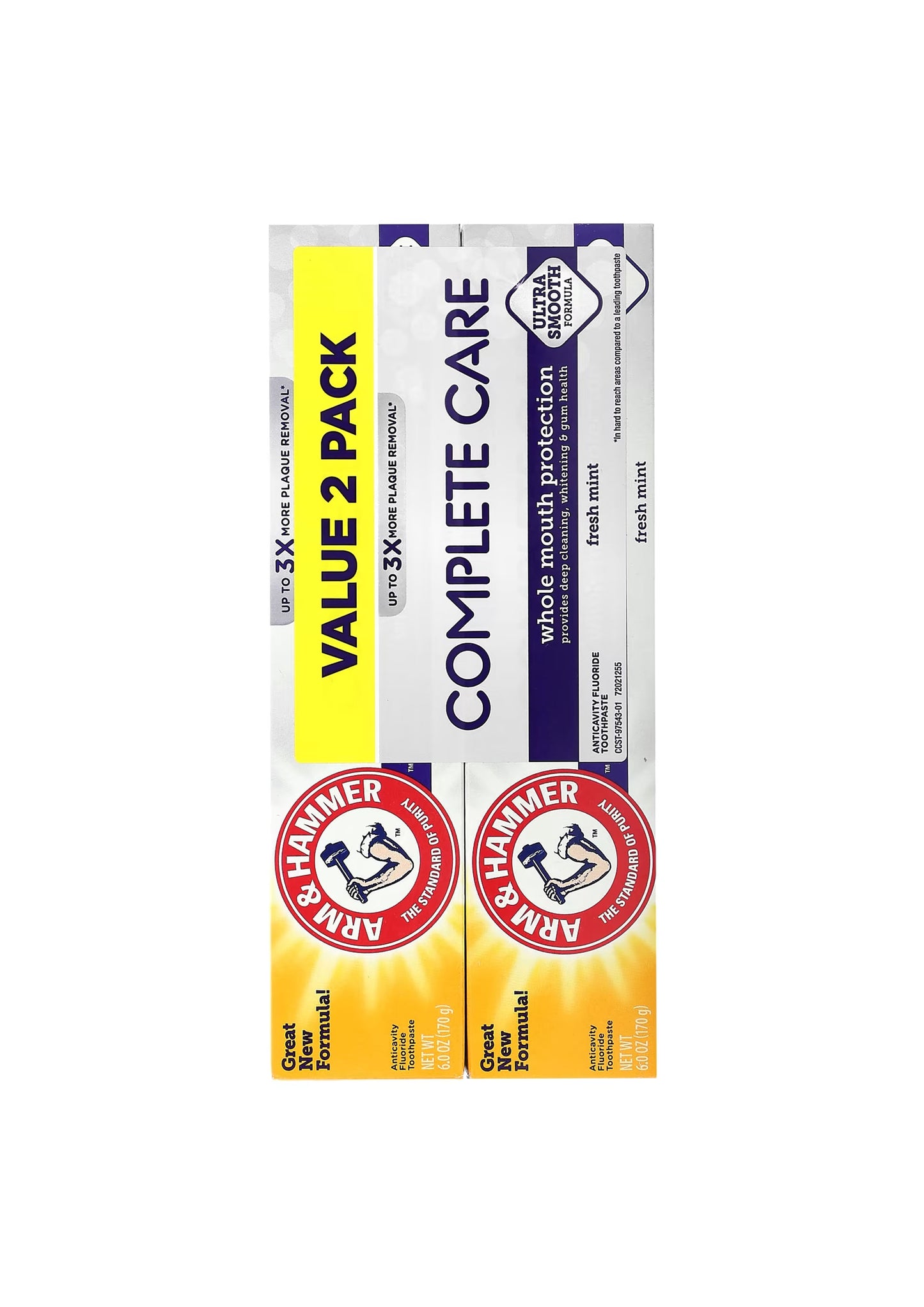 Arm & Hammer, Complete verzorging, Anticavity fluoridetandpasta, verse munt, 2 pack, (170 g)