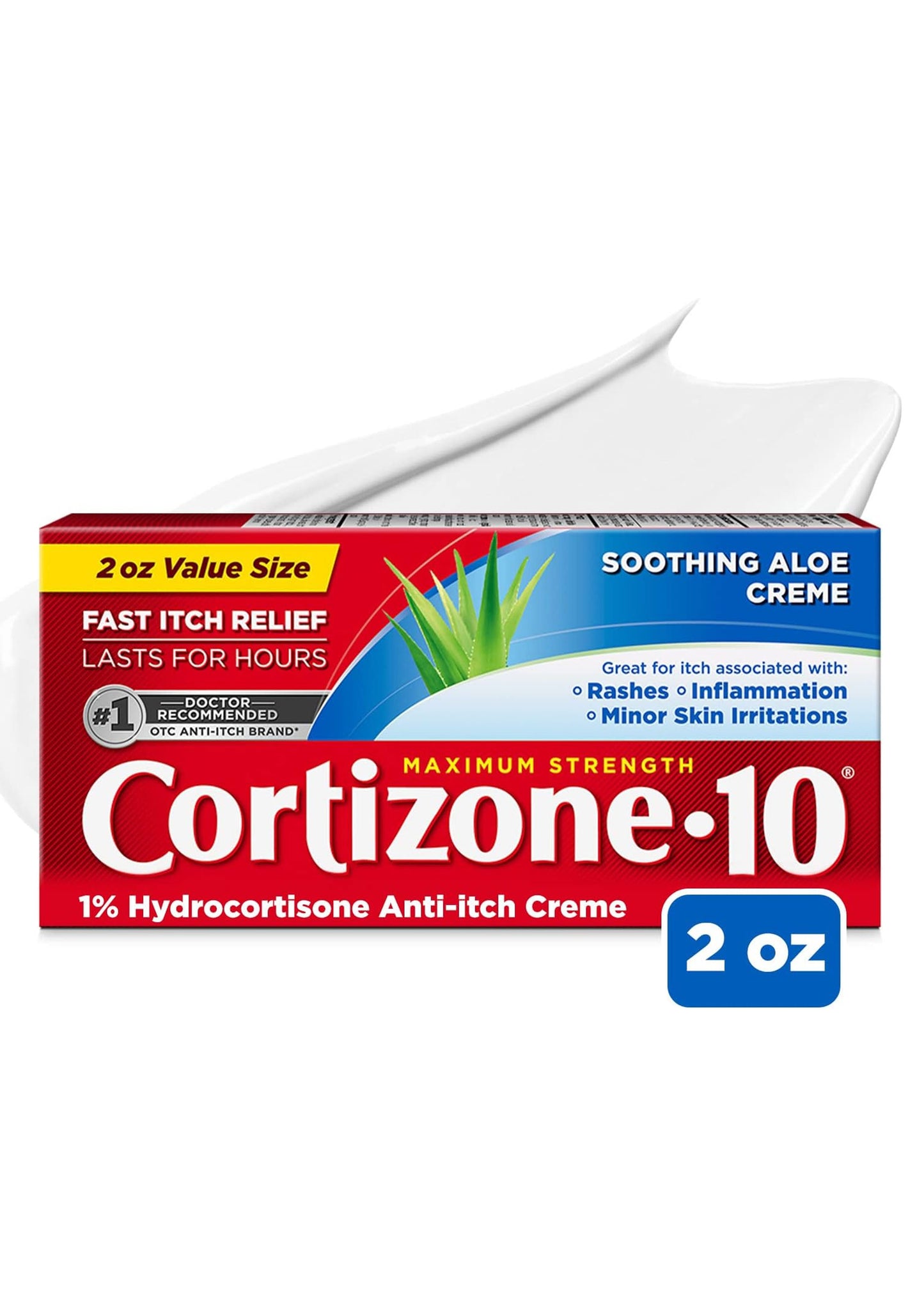 Cortizone 10 maximale sterkte anti-jeukcrème met verzachtende aloë, 1% - 28g