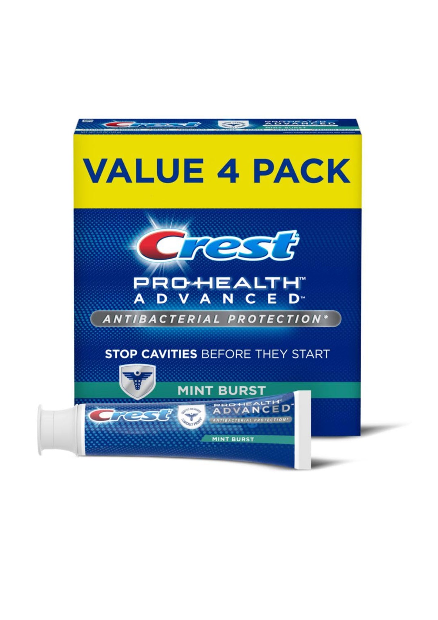 Crest Pro-Health Advanced Antibacterial Protection Toothpaste, Mint Burst - 4 stuks